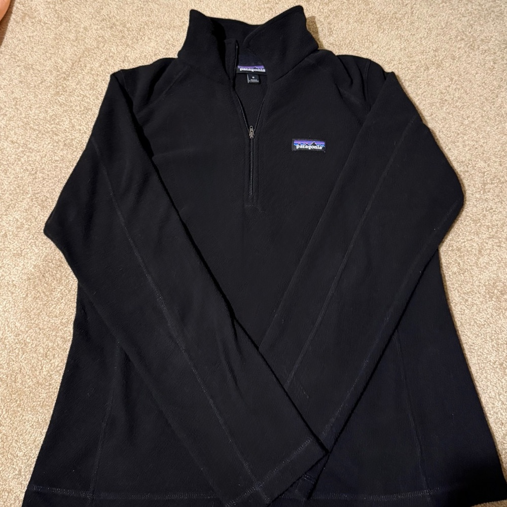 Patagonia Women's Micro D® 1/4-Zip Fleece- Black, Size Medium.